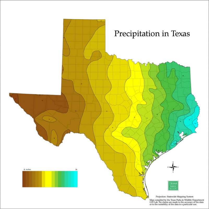 Precipitation in Texas